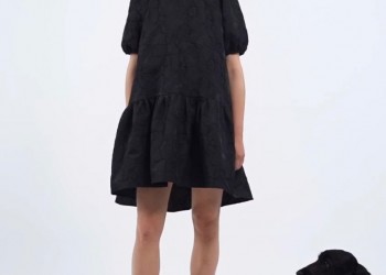 Black cotton brocade dress @milkwhiteofficial SS20’ new collection