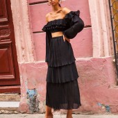 Sonita black top & Guava pleated skirt @mallorythelabel SS20 “Havana moon” available in store . . .DM to shop #newcollection #summer2020 #instashopping #smallboutique #greeksesigners