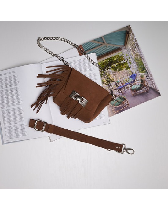 INDIVIDUAL WOMAN CHOCOLATE SUEDE SHOULDER BAG INDIVIDUAL