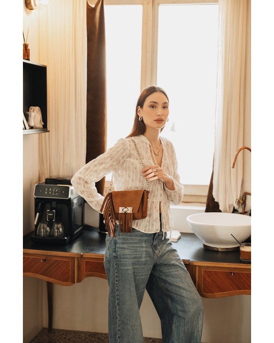 INDIVIDUAL WOMAN CHOCOLATE SUEDE SHOULDER BAG INDIVIDUAL