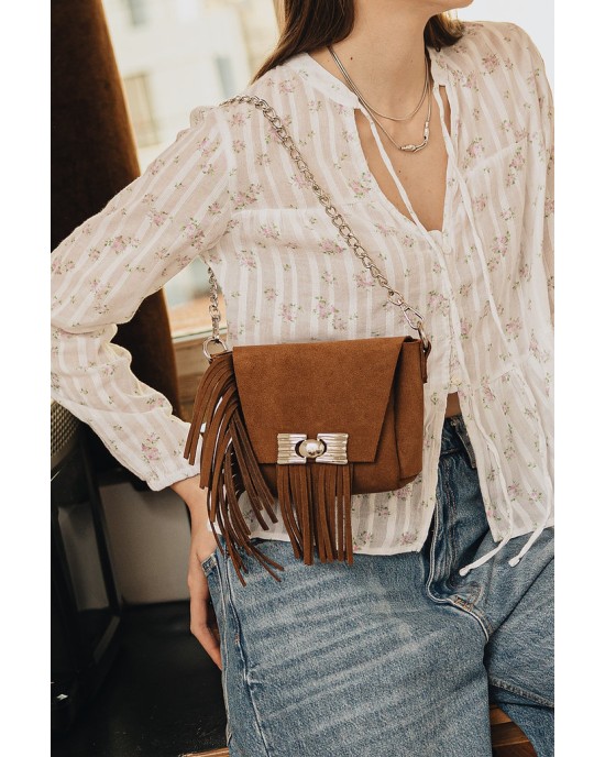 INDIVIDUAL WOMAN CHOCOLATE SUEDE SHOULDER BAG INDIVIDUAL