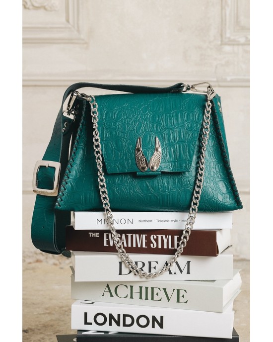 INDIVIDUAL WINGS SHOULDER BAG FOREST GREEN 