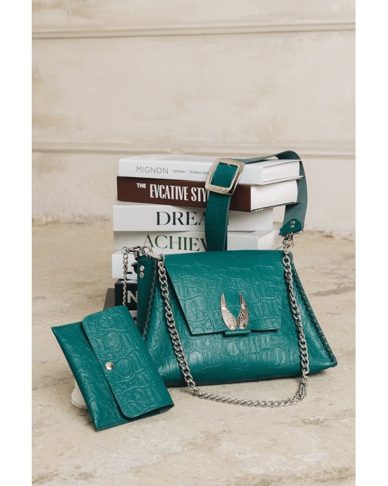 INDIVIDUAL WINGS SHOULDER BAG FOREST GREEN 