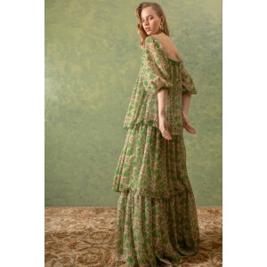 LETICIA DRESS GREEN ROSE