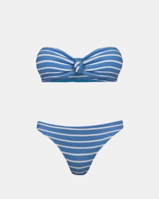 STRIPES STRAPLESS  CRINKLE BIKINI