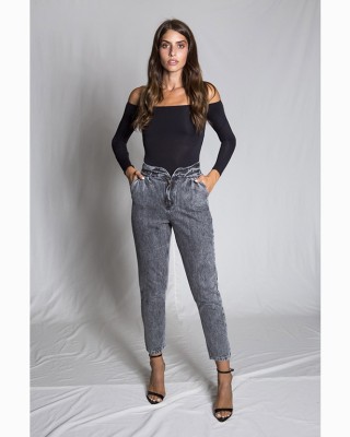 ALEXIA BLACK SLOUCHY DENIM SAC JEANS