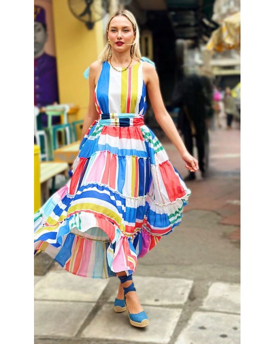 IGRID DRESS MULTI STRIPE SOBOHEMIAN IGRID DRESS MULTI STRIPE SOBOHEMIAN