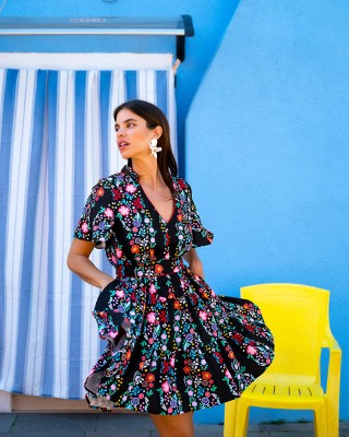 HELENA MINI DRESS BLACK MEXICAN SOBOHEMIAN