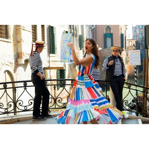 IGRID DRESS MULTI STRIPE SOBOHEMIAN