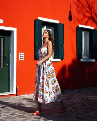 ALPHA DRESS WHITE PAINTINGS SOBOHEMIAN