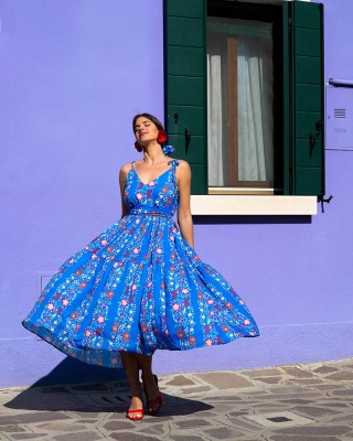 ZETA DRESS BLUE MEXICAN SOBOHEMIAN