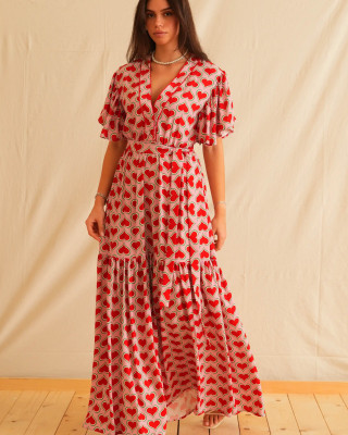 RED LOVE MAXI DRESS TRIKOGIA