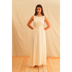 WHITE MAXI DRESS TRIKOGIA