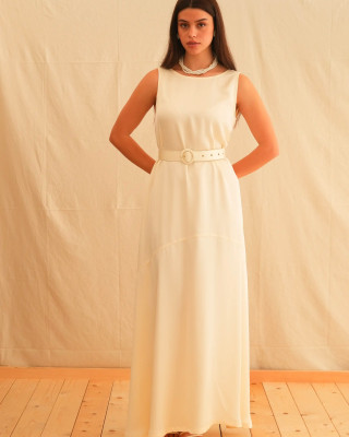 WHITE MAXI DRESS TRIKOGIA