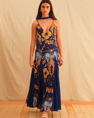 BLUE OCEAN MAXI DRESS TRIKOGIA
