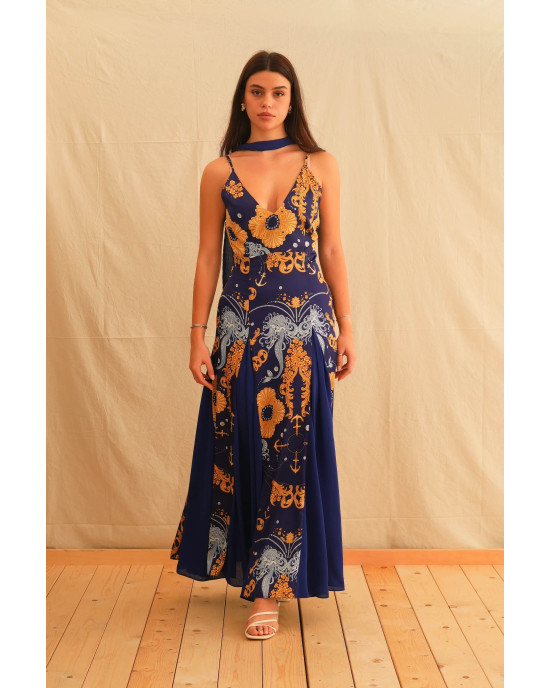 BLUE OCEAN MAXI DRESS TRIKOGIA