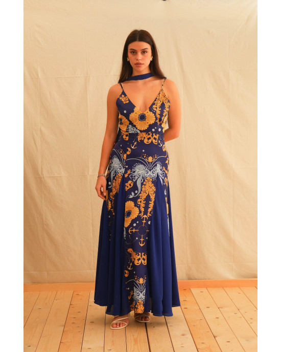 BLUE OCEAN MAXI DRESS TRIKOGIA