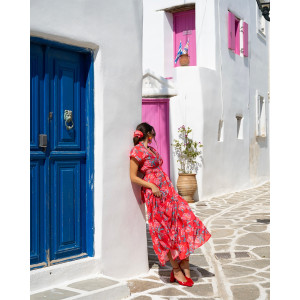EVELYN DRESS RED SOBOHEMIAN