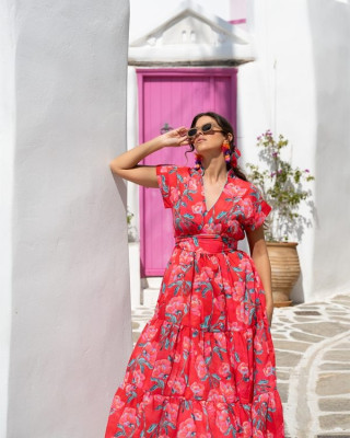 EVELYN DRESS RED SOBOHEMIAN