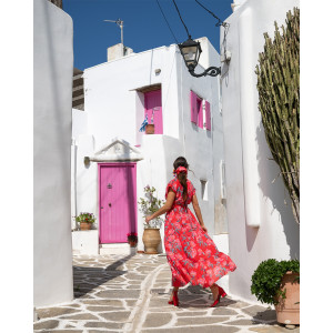 EVELYN DRESS RED SOBOHEMIAN