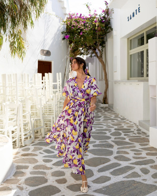 RITA DRESS YELLOW PURPLE SOBOHEMIAN