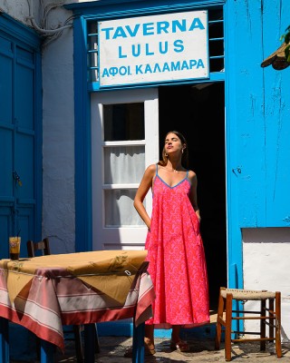 ALPHA DRESS PINK WAVES SOBOHEMIAN