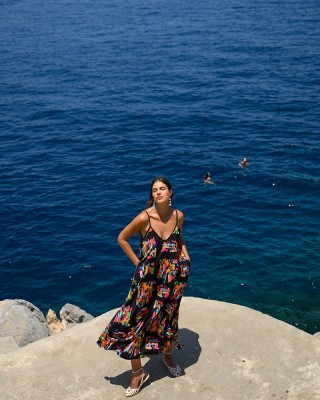 ALPHA DRESS BLACK PAINTINGS SOBOHEMIAN