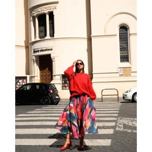 JULIA PLEATED SKIRT PIXEL SQUARES SOBOHEMIAN