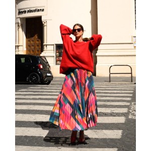 JULIA PLEATED SKIRT PIXEL SQUARES SOBOHEMIAN