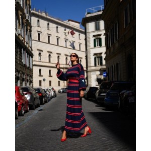 ABEL DRESS RED BLUE SOBOHEMIAN