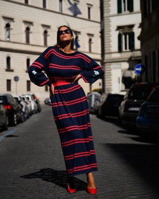 ABEL DRESS RED BLUE SOBOHEMIAN ABEL DRESS RED BLUE SOBOHEMIAN