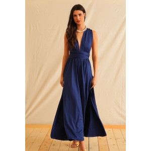 NAVY POLYMORPHIC MAXI DRESS TRIKOGIA