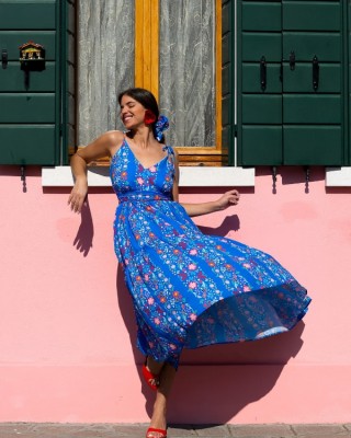 ZETA DRESS BLUE MEXICAN SOBOHEMIAN