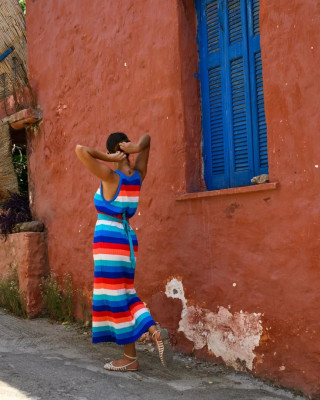 VILLY KNIT MULTI STRIPES DRESS SOBOHEMIAN