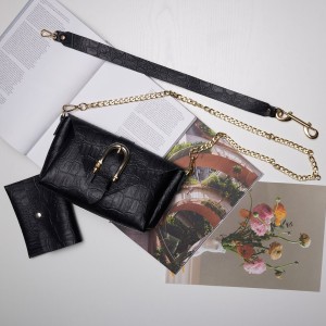 INDIVIDUAL ART LEATHER MOVE SHOULDER BAG BLACK