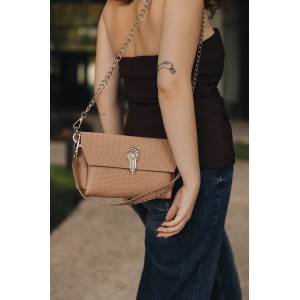 INDIVIDUAL ART LEATHER ON MY MIND SHOULDER BAG MOCHA