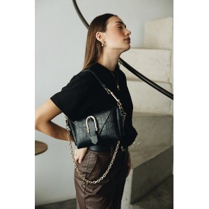 INDIVIDUAL ART LEATHER MOVE SHOULDER BAG BLACK