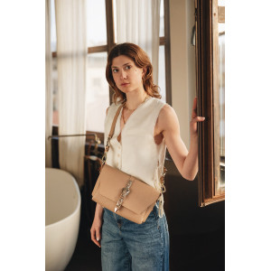 INDIVIDUAL ART LEATHER THE RIVER SHOULDER BAG MOCHA
