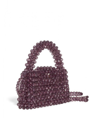 LUNEA BAGS Los Angeles Mini Bag Μωβ Γυναικεία Μίνι Τσάντα με Χάντρες