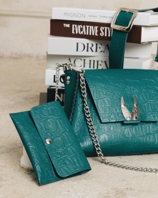 INDIVIDUAL WINGS SHOULDER BAG FOREST GREEN 