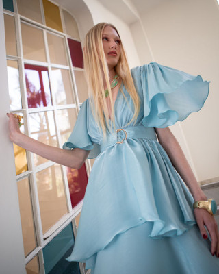 SARAH DRESS AQUA NAZEZHDA