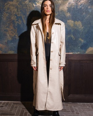 MELISSA GREEK DESIGNER  CROCONUDE GABARDINE COAT