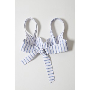 MILKWHITE BUSTIER TOP WITH STRIPES