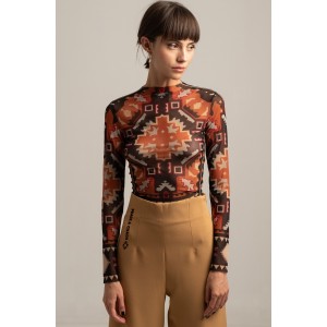 PEACE AND CHAOS LABYRINTH MESH TOP