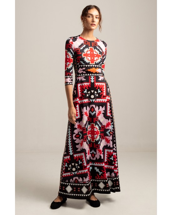 PEACE AND CHAOS LABYRINTH MAXI DRESS