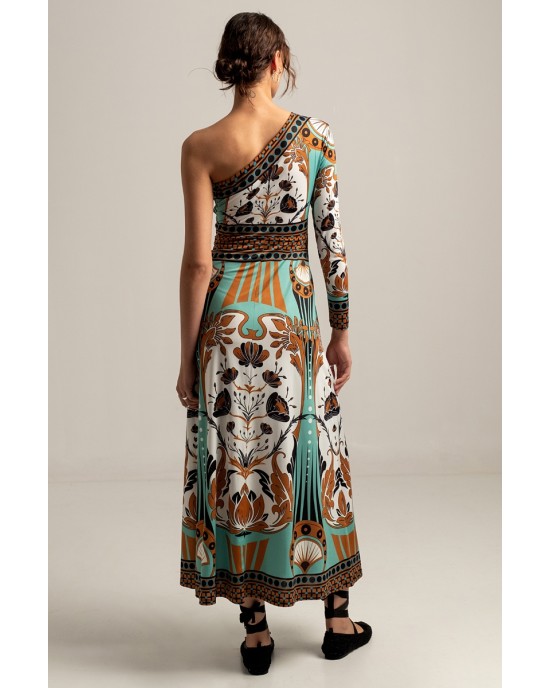 PEACE AND CHAOS ARABESQUE ONE SHOULDER MAXI DRESS