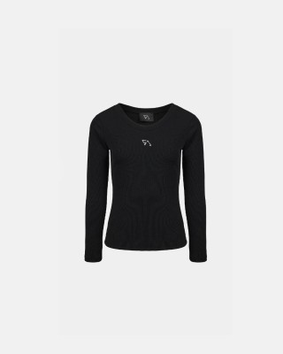 SAXSV RIB LONG SLEEVE TOP BLACK STEFANIA VAIDANI