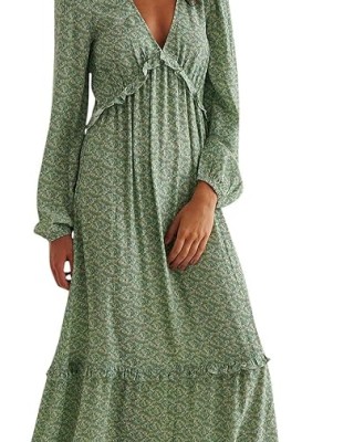 NA-KD Balloon Sleeve Maxi Frill Dress Casual