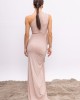 ANDRIA GLITTER NUDE DRESS