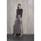 ALAFIA SILVER SEQUIN MIDI SKIRT TAG